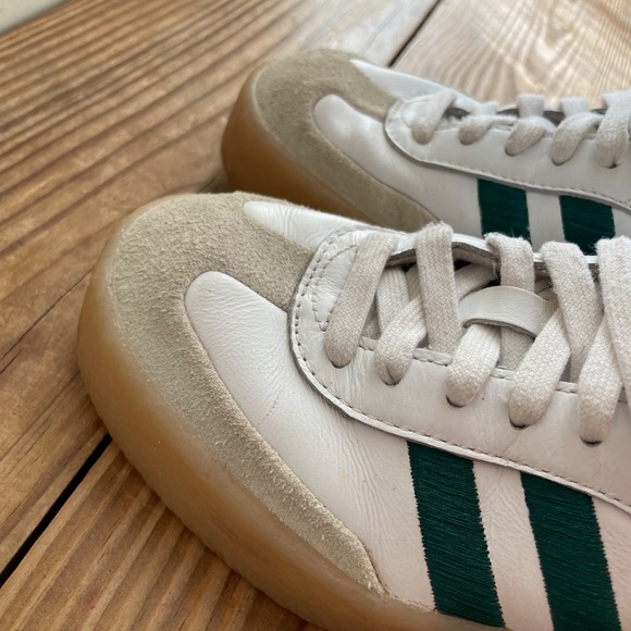 Adidas | Sambae Cloud White & Green Platform Sneaker Shoes 6.5 / 7 - Picture 7 of 14